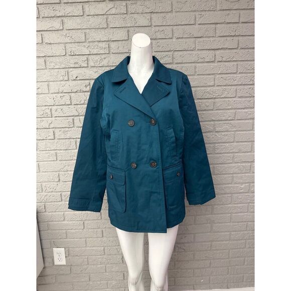 Talbots Women Double Breasted Water Repellent Windbreaker Jacket Size M - Picture 2 of 10